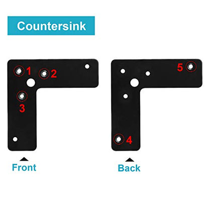GBGS 10 Pcs 4"x 4" Flat Corner Brace,L Shaped Mending Plate, Black (Pack of 3) - size: 4"×4" (Pack of 3)