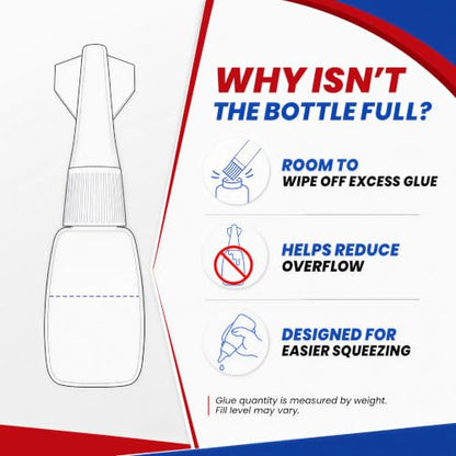 Super Glue with Brush & Nozzle Applicator Clear Instant CA Glue All Purpose