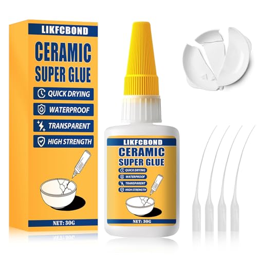 Super Glue for Ceramic Repair 30g, Porcelain Adhesive Waterproof - style: Ceramic