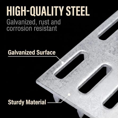 50 Pcs Truss Plates 2x4 Inch, Pronged Galvanized Steel Mending Plates - size: 2×4inch 50pcs