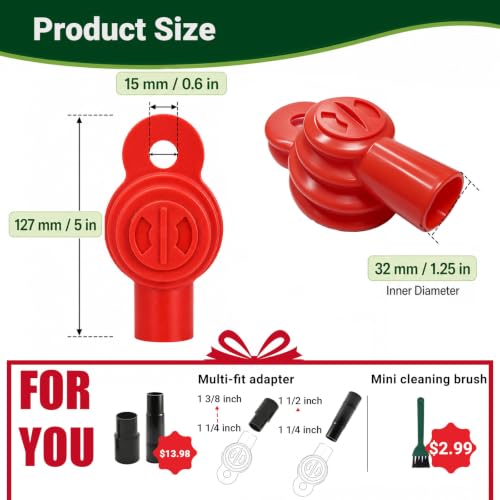 EZ SPARES Drill Dust Collector Attachment for 32mm 35mm 38mm Vacuums, Red