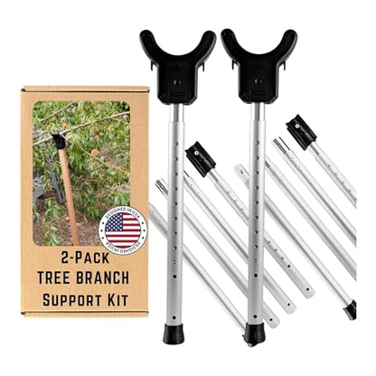 Tree Branch Support Pole & Crutch – Protect Limbs from Breaking (2-Pack) - color: Crutch & Post Set, size: 2-Pack