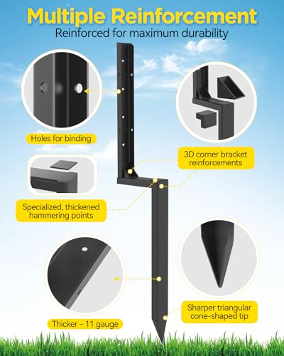 Longer Reinforced Fence Post Repair Kit - 41 Inch - size: 4 Pack Reinforced
