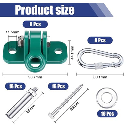 Tandefio 8 Sets Swing Hanger with Swingset Accessory, Green - color: Green