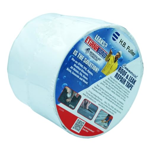 EternaBond RoofSeal White 4" x25' MicroSealant UV Stable RV Roof Seal Repair Tape | 35 mil Total Thickness - EB-RW040-25R - One-Step Durable, Waterproof and Airtight Sealant - color: White, size: 4" x 25'