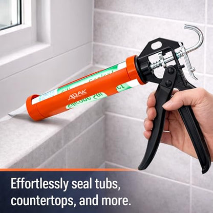 ADAK - Professional Caulking Gun, 12:1 Thrust Ratio, Caulking Gun No Drip, Hand Tool for Silicone & Sealant Application, Smooth Pressure Caulk Gun, Caulking Gun Tool