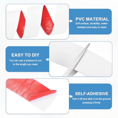 2Pcs Floor Transition Strip 3.94ftx3 PVC Vinyl Tile Edge Trim