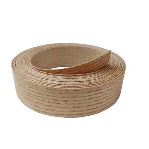 Real Red Oak Wood Veneer Edge Banding Tape,1''×13' Preglued Iron On Edging Band Roll with Self Hot Melt Adhesive,Prefinished Flexible Edgebanding Strip for Laminate Furniture Cabinet Repair - style: Red Oak