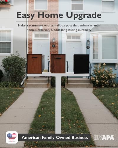 Ilyapa Triple Mailbox Post for Outside - 43x4x4 Post Cover - White - color: White Triple