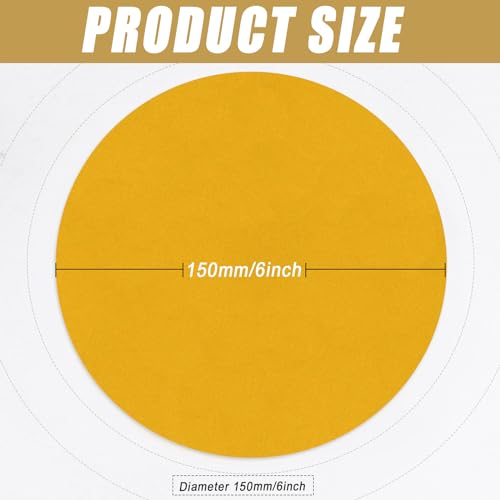 6-Inch No-Hole Hook and Loop Gold Sanding Discs 400-Grit, 100 Pack - size: 400 Grit