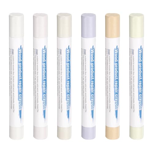 HARFINGTON Wood Filler Sticks 6 Colors Wooden Wax Touch Up Furniture Repair Crayons for Times Fabric, Wood, Titanium White, Light Taupe, White, Milk White - color: Creamy White Series