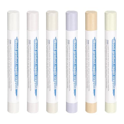 HARFINGTON Wood Filler Sticks 6 Colors Wooden Wax Touch Up Furniture Repair Crayons for Times Fabric, Wood, Titanium White, Light Taupe, White, Milk White - color: Creamy White Series