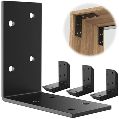 3 Inch Heavy Duty L Brackets for Wood, Galvanized Corner Braces, 15 PCS - size: 3x3x1.5 Inch