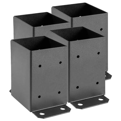 4x4 Post Base 4 Pcs, Deck Post Base,Heavy Duty Post Anchor Brackets - size: 4x4, style: 4pcs
