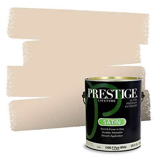 PRESTIGE Exterior Paint and Primer in One, Dimly Lit, Satin, 1 Gallon - color: Dimly Lit, size: 128 Fl Oz (Pack of 1)