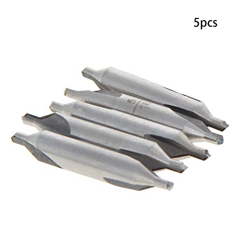 Utoolmart 5 Pcs Center Drill Countersink Lathe Bit Mill Tool, Combined Drills Plain Type Imperial, 5/16-inch Combined Countersinks Drills Set Tool, HSS-6542 Countersinks - size: 5/16" 5pcs