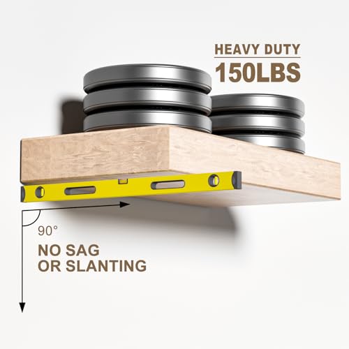 2pcs Floating Shelf Bracket Heavy Duty,Decorative Floating Shelf Hardware Hidden Black Metal Fireplace Mantel Brackets Without Jig (34"X8"X1.0" Without Tools) - size: 34"X8"X1.0"