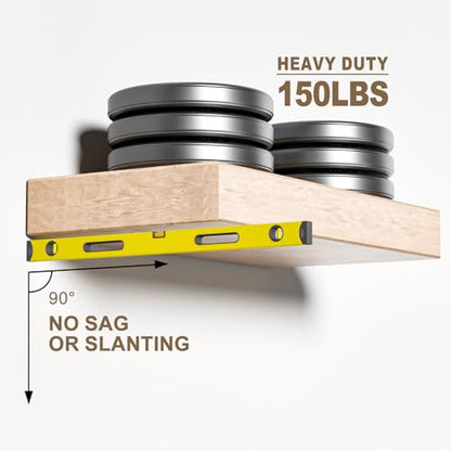 2pcs Floating Shelf Bracket Heavy Duty,Decorative Floating Shelf Hardware Hidden Black Metal Fireplace Mantel Brackets Without Jig (34"X8"X1.0" Without Tools) - size: 34"X8"X1.0"