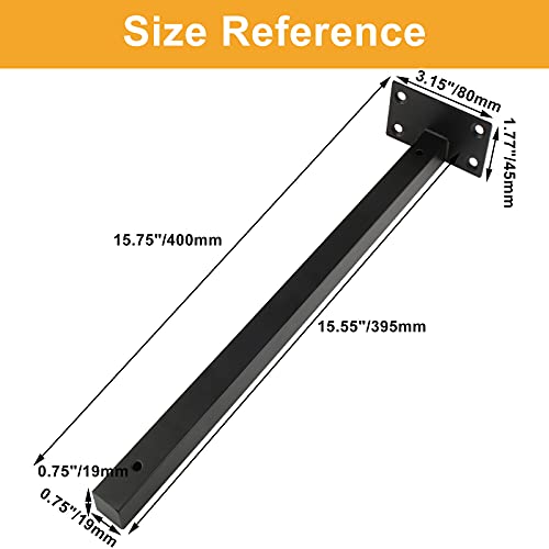 16 Inch Floating Shelf Bracket, 4 Pcs, Black - size: 16 Inch