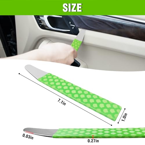 4140 Steel Pry Tool, Auto Trim Removal Tool Pry Bar for Vehicle Door Panel, Audio Radio Panel, Dashboard Repair Upholstery Tool, Pack of 1 Green - color: green