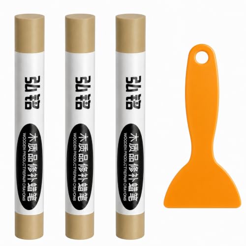 3 Colors Wood Filler Sticks, Dark Wood Series, with Scraper - color: Dark Wood Series