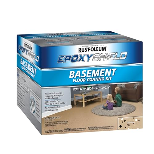 Rust-Oleum EpoxyShield Satin Tan Basement Floor Coating Kit - color: Tan
