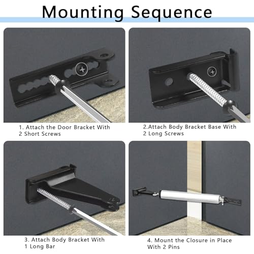 Reinforced Storm Door Closer Bracket, Screen Door Closer Replacement Part, Compatible with Andersen, Emco, Larson,Pella,40201 Door Repair Kit, for Wind Protection and Protecting Doors (Black) - style: Black