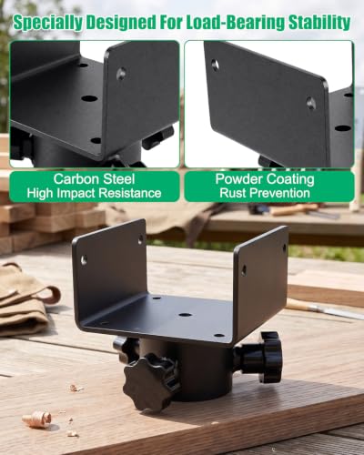 2 Pack U-Shaped Bottle Jack Post Adapter for 4x2 4x4 4x6 Wooden Beam