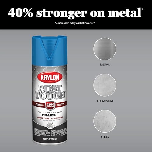 Krylon Rust Tough Metallic Finish, Gloss, Silver Metallic, 12 oz - color: Silver Metallic, size: 12 Ounce (Pack of 1)
