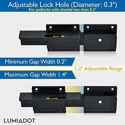 7" Flip Gate Latch Lock for Wooden Fence with Padlock Hole - size: 2 Pack