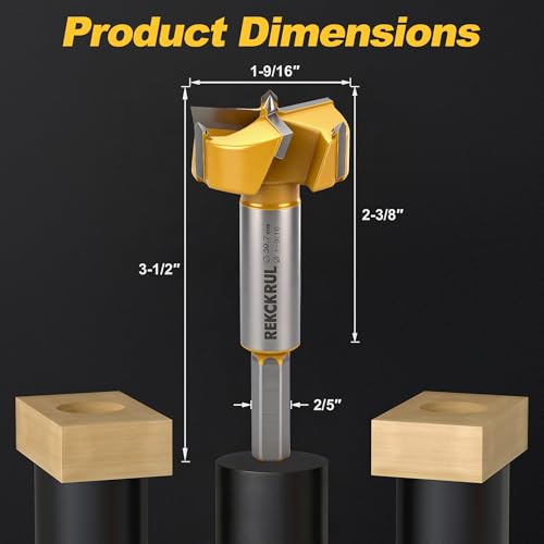 1-9/16" | 39.7mm Triple Flute Tungsten Carbide Forstner Drill Bit (Hex) - size: 1-9/16" | 39.7mm