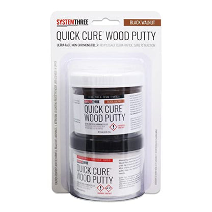 SYSTEMTHREE Quick Cure Putty, Black Walnut, 8-oz Kit - color: Black Walnut, size: 1 Count (Pack of 1)