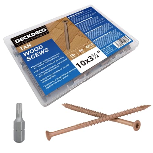Wood Screws #10 x 3-1/2"Exterior Deck Screws57pcs(approx)1 lb/Box - size: #10x3-1/2"