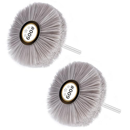 2pcs Nylon Wheel Brush, 600 Grit, 6mm Shank - style: 2Pcs 600#