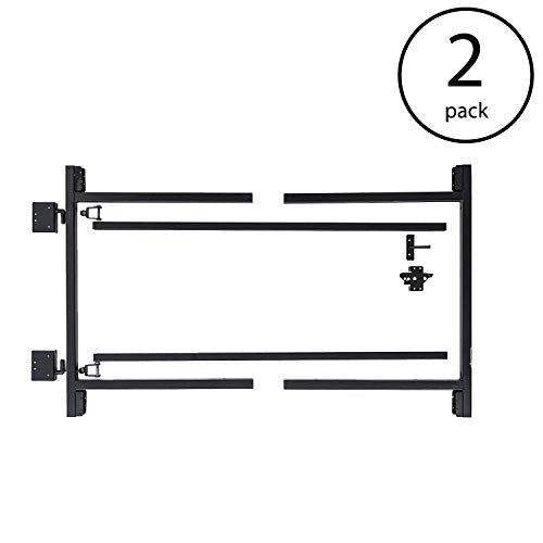 Adjust-A-Gate Wide 3 Rail Gate Kit, Black, 60-96 in, 60 in Tall, 2-Pack - size: 60"-96" wide openings over 6' high