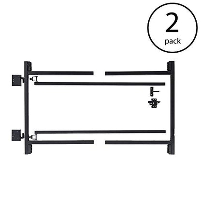 Adjust-A-Gate Wide 3 Rail Gate Kit, Black, 60-96 in, 60 in Tall, 2-Pack - size: 60"-96" wide openings over 6' high