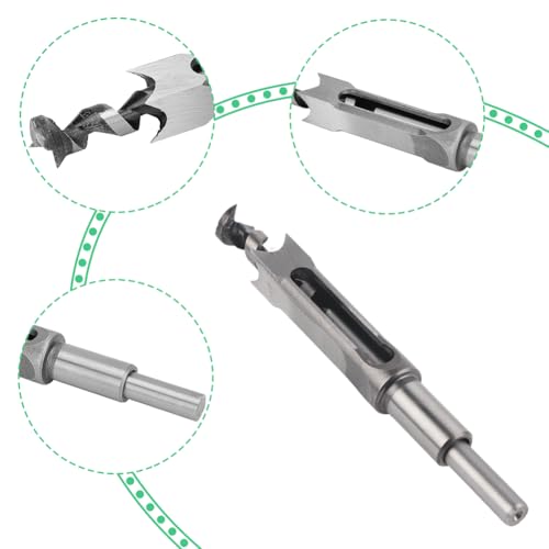 Square Mortise Drill Bit, 20mm Carbon Steel Chisel Cutter Tool