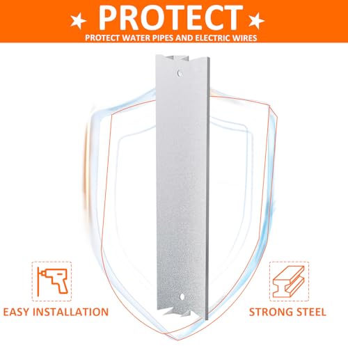30Pcs Nail Plate for Wood Studs Cable Protector Plate 6" x 1.5" with Sharp Pointed Prongs, Anti-Nail Protection Shield with Pointed Prongs for Protecting Plumbing and Wiring