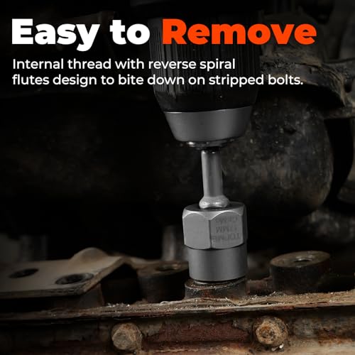 Bolt Extractor Kit,14 Piece Impact-Grade CR-MO Steel Nut Remover Set