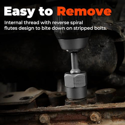 Bolt Extractor Kit,14 Piece Impact-Grade CR-MO Steel Nut Remover Set