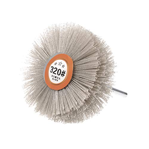 uxcell Nylon Wheel Brush 320 Grits Abrasive Grinding Head with 6mm Threaded Shank - style: 320 Grit