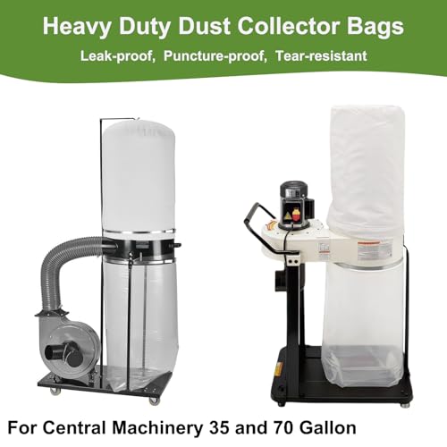 Dust Collector Bags 6 Pcs 7Mil 19.5" Dia 35-70 Gal 31"x40" for Woodworking