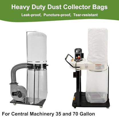 Dust Collector Bags 6 Pcs 7Mil 19.5" Dia 35-70 Gal 31"x40" for Woodworking