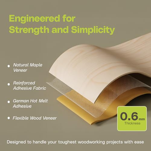 Edge Supply Brand Maple 7/8 inch X 25 ft Roll Preglued, Wood Veneer Edge Banding, Iron on with Hot Melt Adhesive, Flexible Wood Tape Sanded to Perfection. Easy Application Wood Edging. - size: 7/8 inch X 25 ft