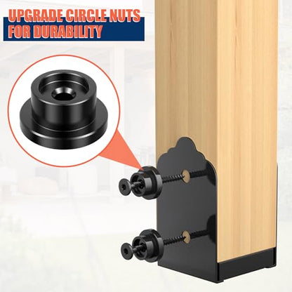 4x4 Post Base, 4Pcs Stainless Steel Adjustable Post Anchor Bracket - size: 4x4