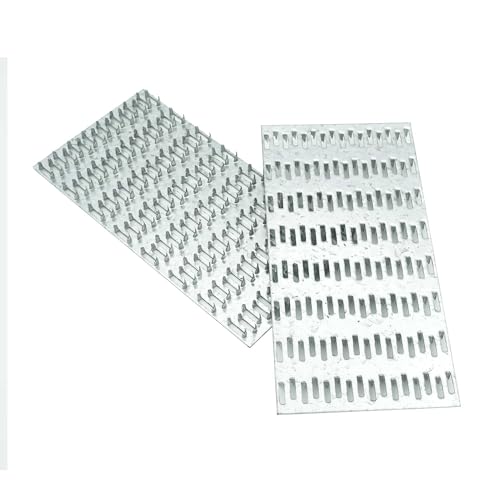 10-Pack 4x8 Inch Pronged Truss Plates, Galvanized Steel Flat Mending Brackets for Wood Timber Connectors and Roofing Trusses, 19 Gauge - size: 10pcs 4 x 8 inch