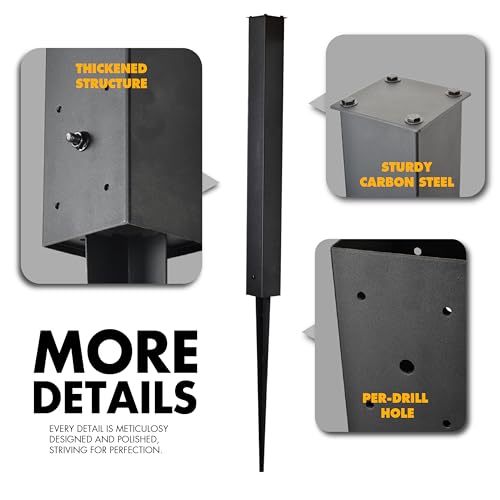 Heavy Duty 43" In-Ground Mounting Mailbox Post (Black) - color: Style 1