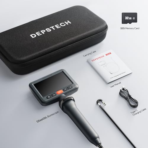DEPSTECH Dual Lens Articulating Borescope,Endoscope Camera with Light 5FT