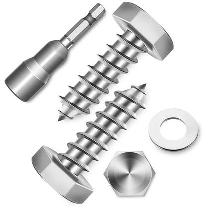 (20-Set) 1/4 x 1 Lag Screws, Stainless Steel Heavy Duty Hex Head Lag Bolts for Wood, Commercial/Industrial Grade 1/4 Bolts, Mounting Screws Bolts Kit, Bright Finish by Marysino - color: Silver, size: 1/4 x 1"