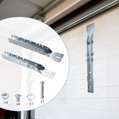 HOME MASTER HARDWARE 2 Pack Garage Door Parts Reinforcement Bracket, Adjustable Garage Door Opener Bracket, Steel Zinc Plated